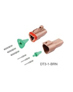 Deutsch DT3-1-BRN DT Series 3 Pin Brown Connector Kit
