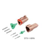 Deutsch DT3-1-BRN DT Series 3 Pin Brown Connector Kit